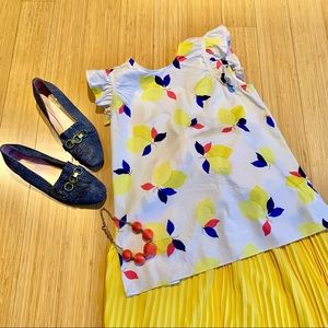 Kate Spade Lemon Zest Sleeveless Ruffle Top 🍋